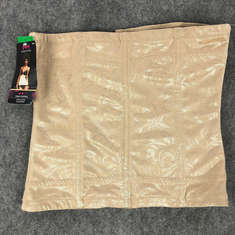 NEW MaidenForm Womens Waist Shapewear Large 12-14 Beige Slimming Tummy Solution
